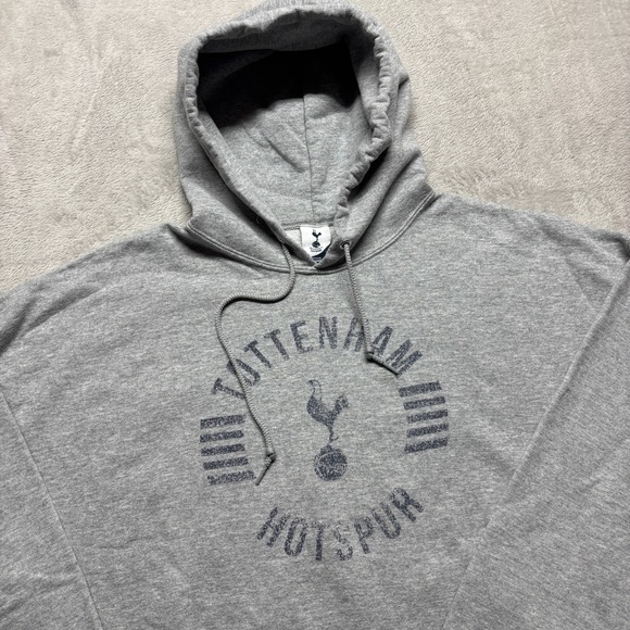 Tottenham Hotspur F.C. Hoodie Mens‎ 2XL Gray Logo Official Jerzees Tag Football